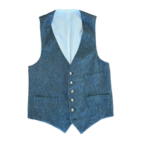 Hemp-Cotton Selvedge Denim Hunting Vest With Shield Pockets