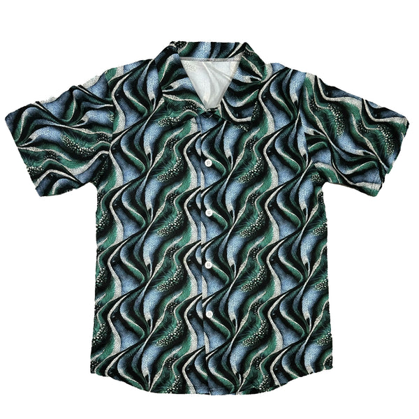 Green & Blue Mosaic Short Sleeve Shirt