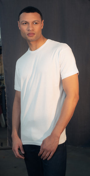 Ultra Comfort Cotton T-Shirt: White Crew Neck