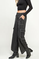 Black Striped Cargo Pants