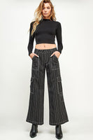 Black Striped Cargo Pants