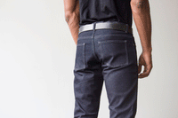 Indigo 5-Pocket Slim Straight Jeans with Stretch