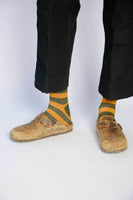 OLIVE AND TAN STRIPED SOCKS