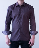 STOKER MAROON PAISLEY CONTRAST SHIRT