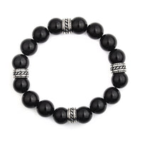 TRIBAL STEEL ONYX BRACELET