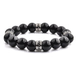 TRIBAL STEEL ONYX BRACELET