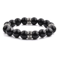 TRIBAL STEEL ONYX BRACELET