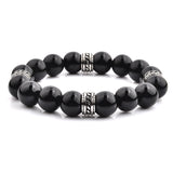 TRIBAL STEEL ONYX BRACELET