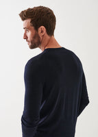 Dark Navy 100% Merino Wool Lightweight V-neck sweater