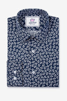 NAVY FLORAL DRESS SHIRT