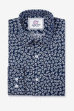 NAVY FLORAL DRESS SHIRT