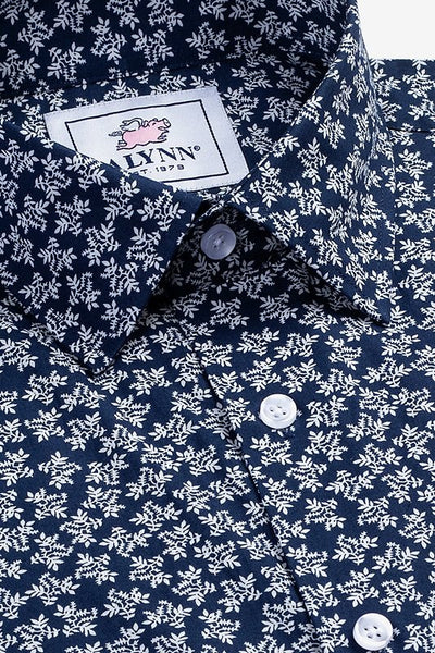 NAVY FLORAL DRESS SHIRT