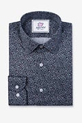 NAVY REID FLORAL DRESS SHIRT