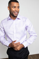 PURPLE HERRINGBONE DRESS SHIRT